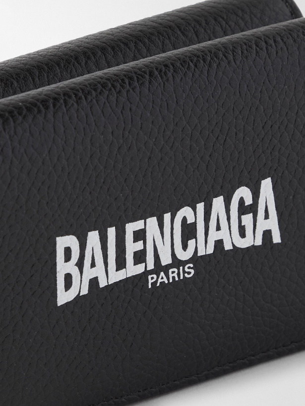 Photo: BALENCIAGA - Logo-Print Full-Grain Leather Billfold Wallet