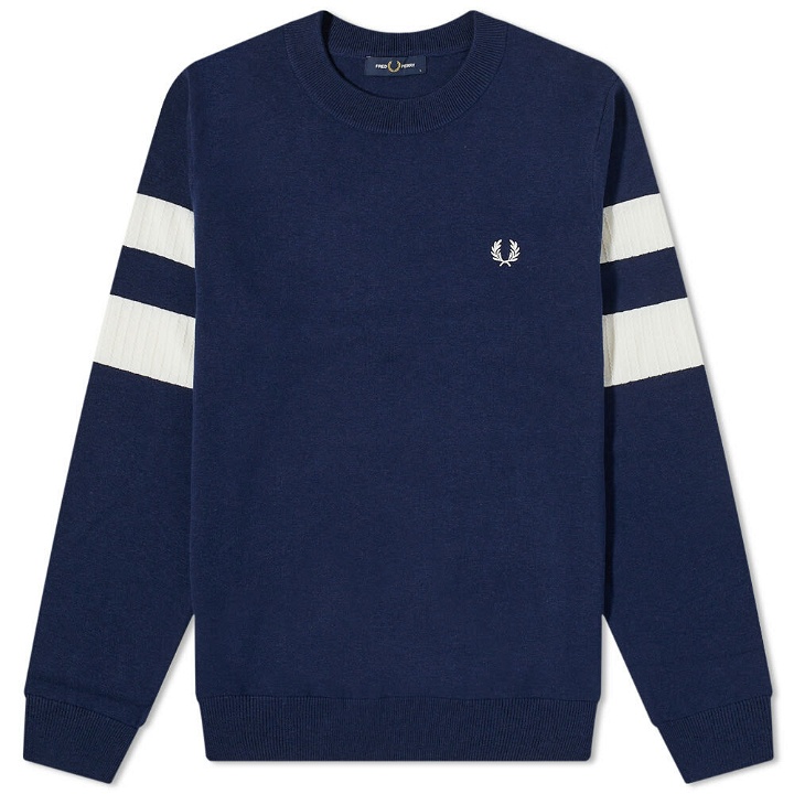 Photo: Fred Perry Tipped Sleeve Crew Neck Sweat