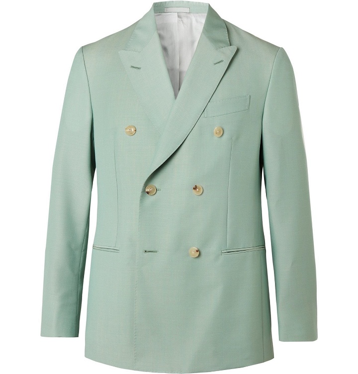 Photo: Caruso - Macbeth Double-Breasted Wool and Mohair-Blend Blazer - Green
