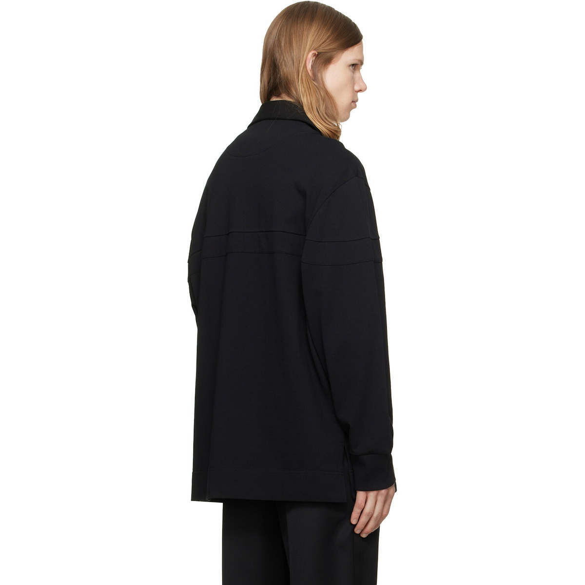 Simone Rocha Black Bow Stripe Rugby Polo