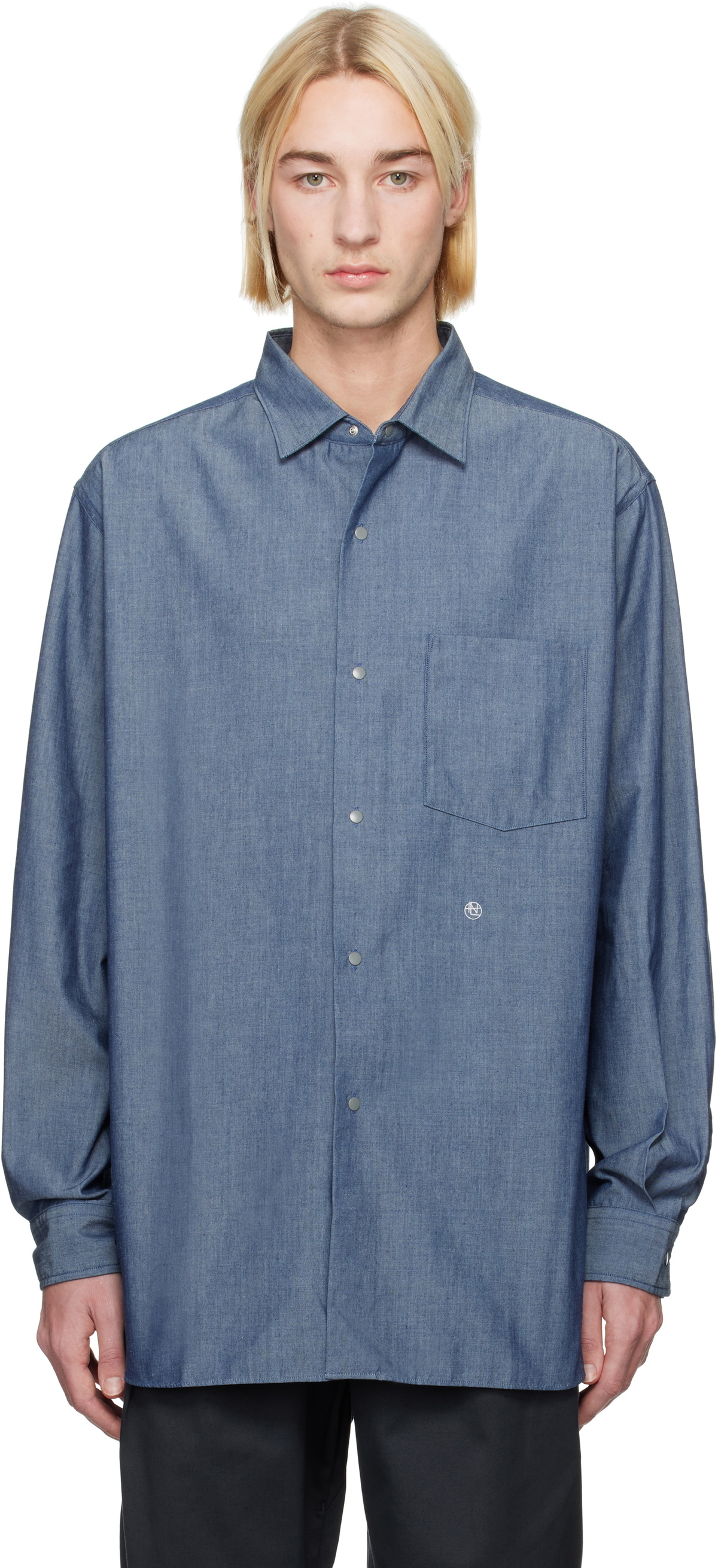 nanamica Indigo Regular Collar Chambray Shirt Nanamica