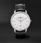 Vacheron Constantin - Patrimony Automatic 40mm 18-Karat White Gold and Alligator Watch, Ref. No. 85180/000G-9230 - Silver