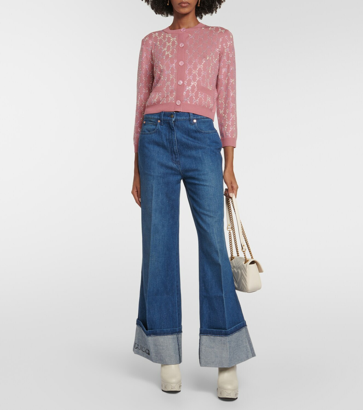 Gucci Blue Cotton Flared Jeans