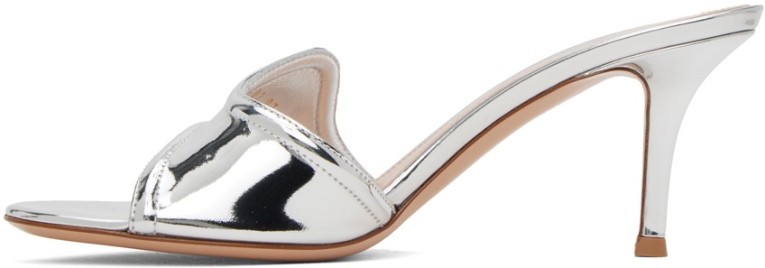 Gianvito Rossi Silver Lucrezia 70 Mules