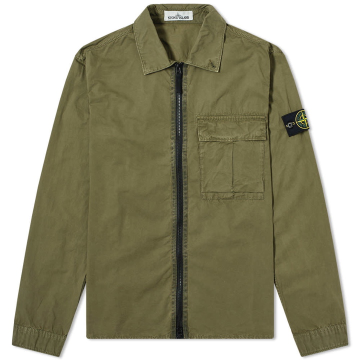 Photo: Stone Island Garment Dyed Zip Overshirt