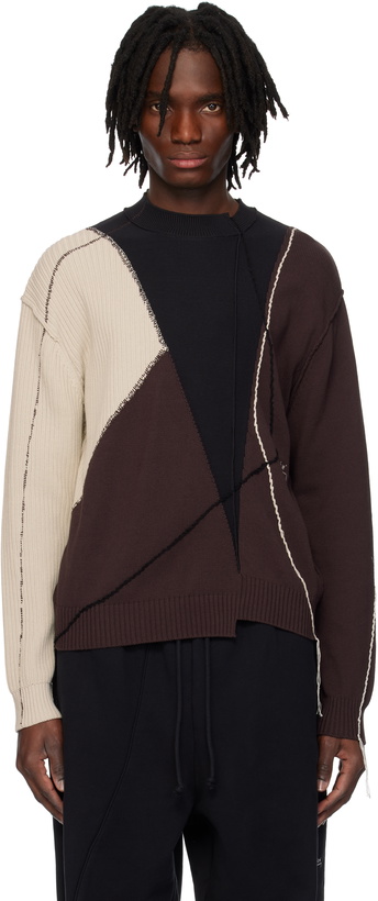 Photo: A-COLD-WALL* Black & Brown Overstitch Knit Sweater