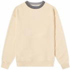 Acne Studios Men's Fulton Reverse Logo Rib Crew Sweat in Cream Beige