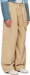 JW Anderson Beige Oversized Pocket Cargo Pants