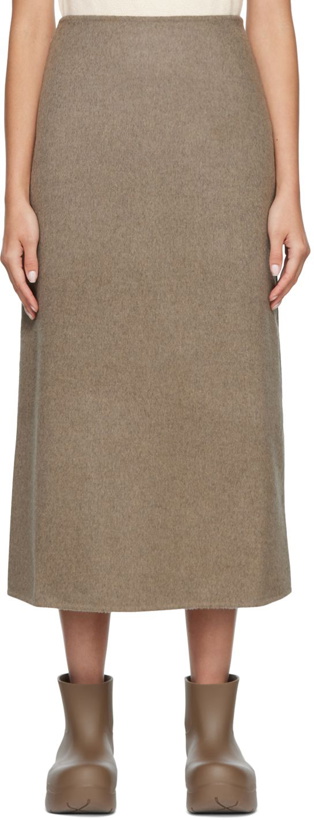 Photo: Arch The Brown A-Line Maxi Skirt