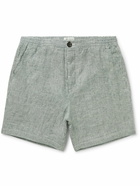 Oliver Spencer - Osborne Straight-Leg Striped Organic Linen Shorts - Blue