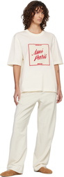 AMI Paris Off-White Cotton 'Ami Paris Heritage' Print T-shirt