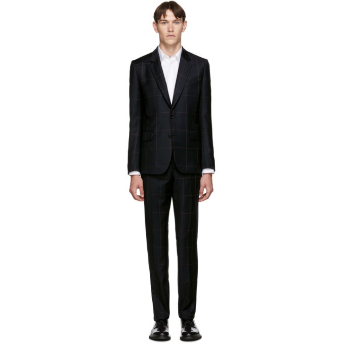 Photo: Paul Smith Navy Wool Wide Check Suit