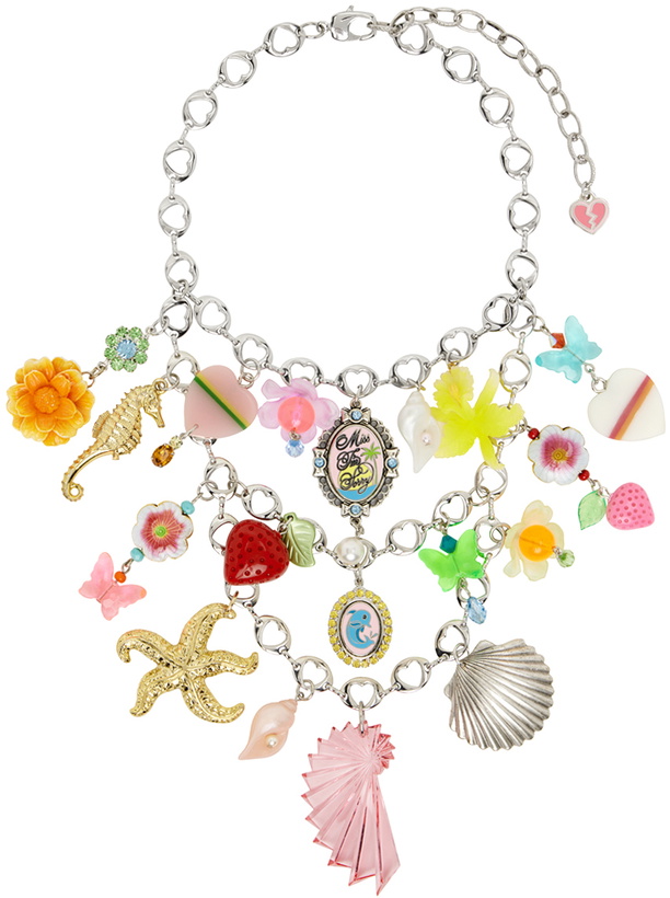 Photo: I'm Sorry by Petra Collins SSENSE Exclusive Silver Tarina Tarantino Edition American Dream Supercharm Bib Necklace