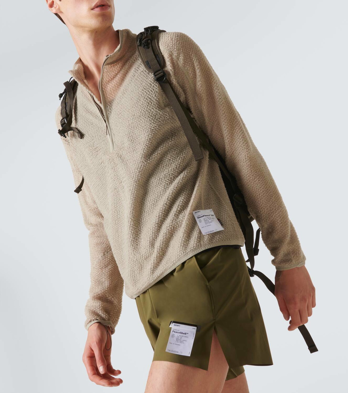 トップス sh SATISFY GhostFleece Half-Zip SATISFY - BLACK GHOSTFLEECE HALF-ZIP SWEATS – LE LABO STORE