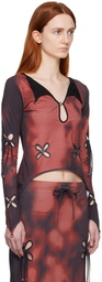 J.Kim Burgundy Jester Long Sleeve T-Shirt