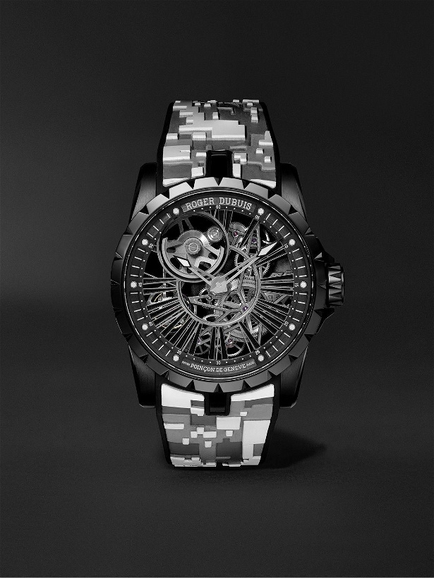 Photo: Roger Dubuis - Excalibur 45 Automatic 45mm DLC Titanium and Rubber Watch, Ref. No. RDDBEX0907