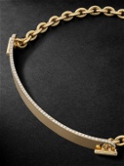 MAOR - Engraved Id Bracelet Gold Diamond Bracelet - Gold