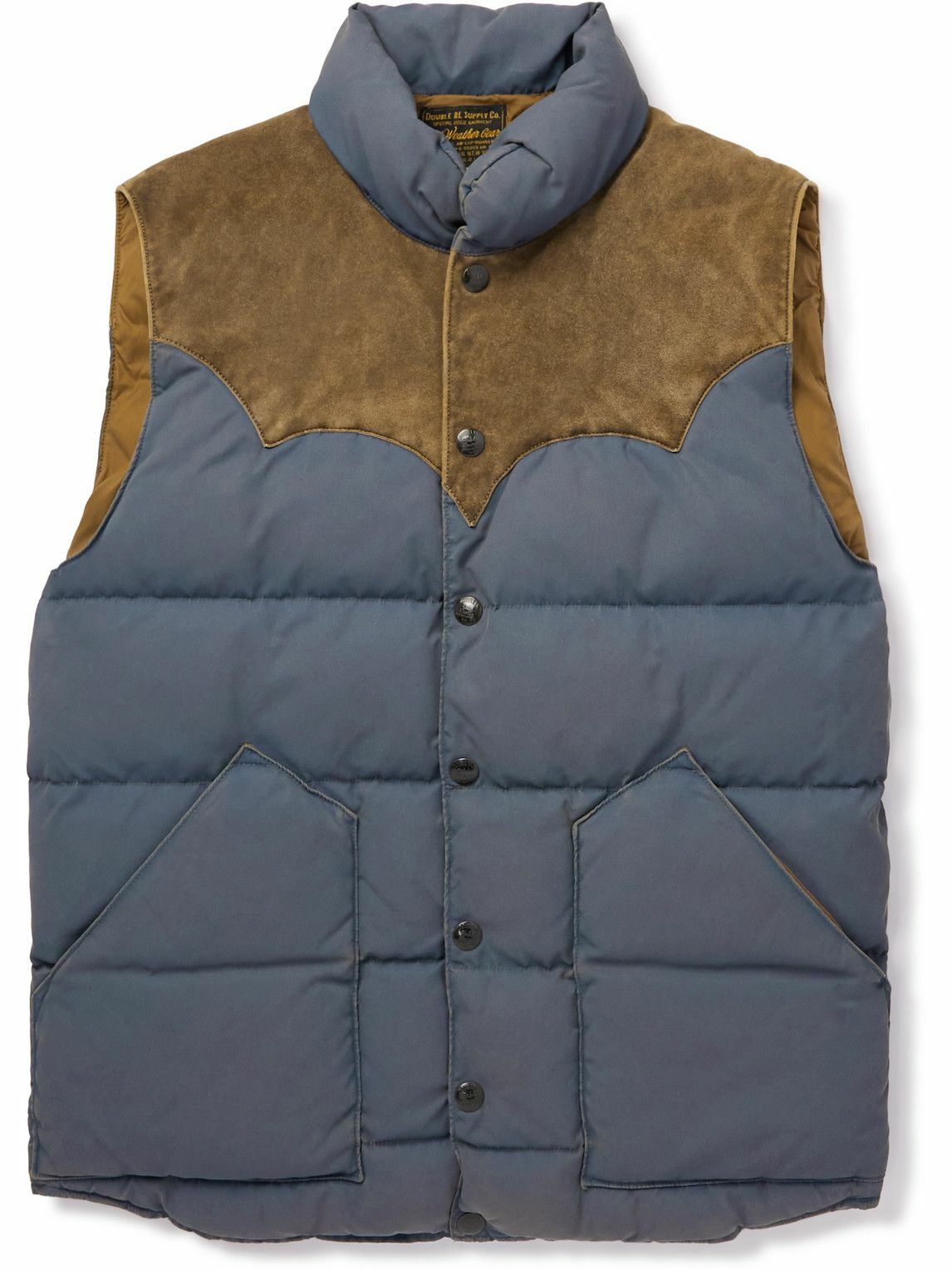 Photo: RRL - Suede-Trimmed Quilted Padded Recycled-Shell Gilet - Gray