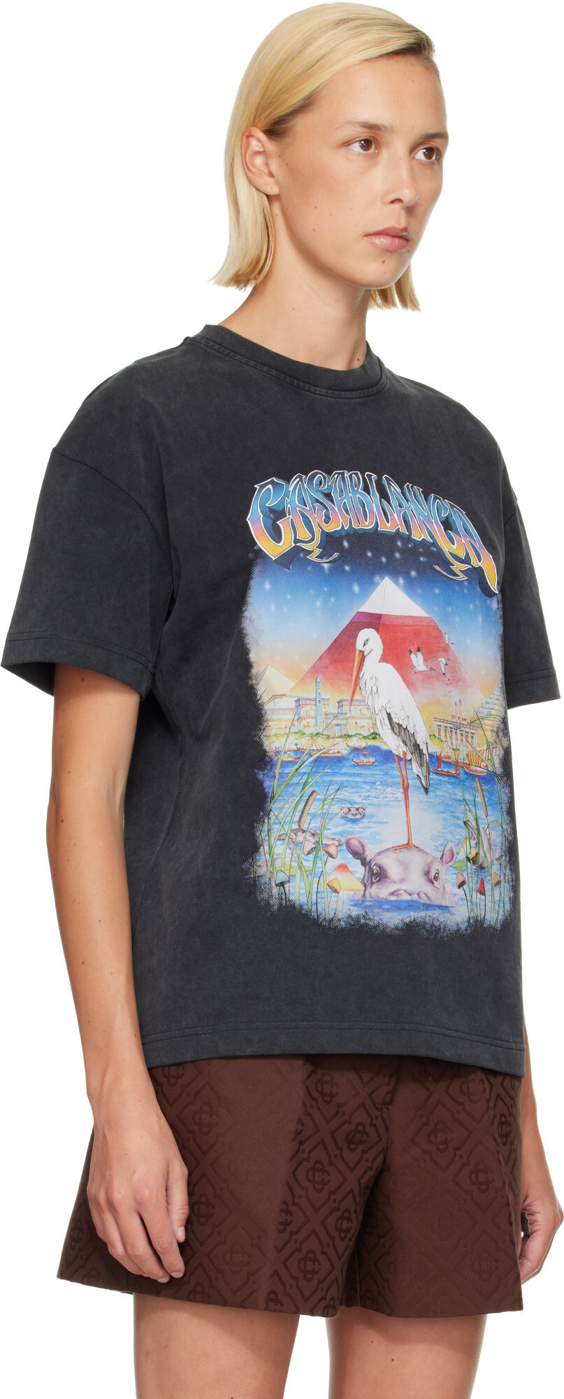 Casablanca Black Oversized T-shirt