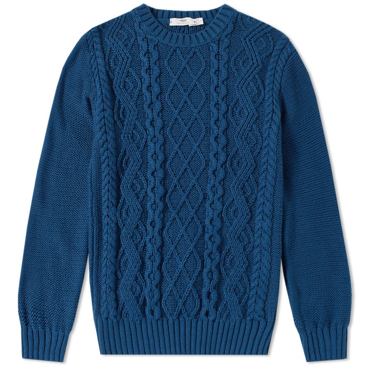 Photo: Inis Me&aacute;in Arran Beach Crew Knit Blue