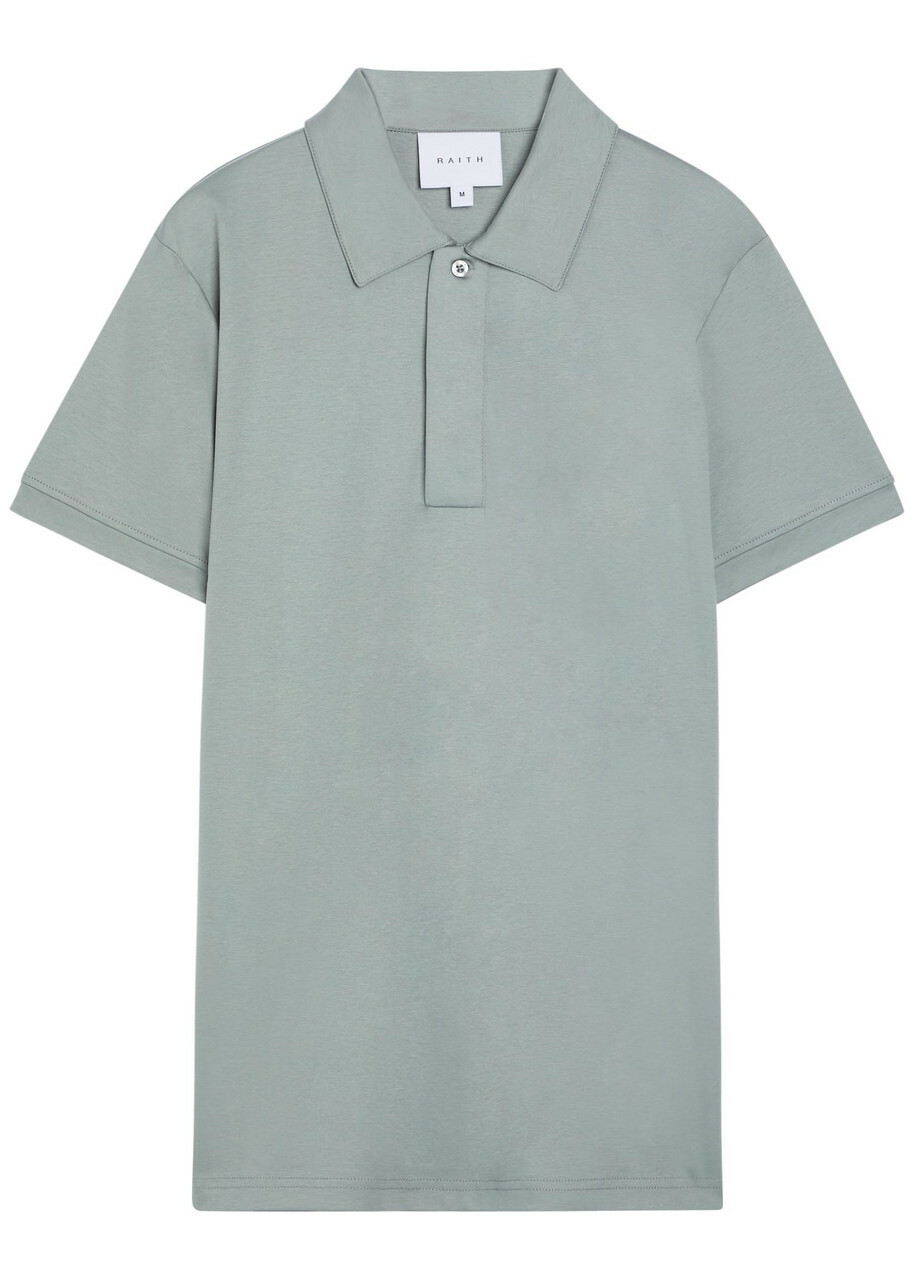 Raith Santi Mercerized Cotton Polo Shirt Light Blue