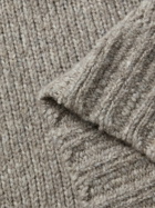 NN07 - William Ribbed Merino Wool-Blend Mock-Neck Sweater - Gray