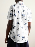 Thom Browne - Button-Down Collar Floral-Print Cotton-Poplin Shirt - White