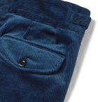 Rubinacci - Manny Pleated Cotton-Blend Corduroy Trousers - Blue