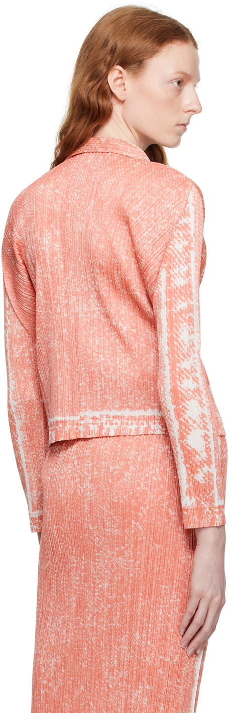 Pleats Please Issey Miyake Pink Trail Denim Shirt Pleats