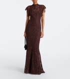 De La Vali Laia cutout cotton-blend lace maxi dress
