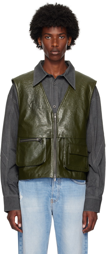Photo: Andersson Bell Green Tonny Zip-Up Faux-Leather Vest