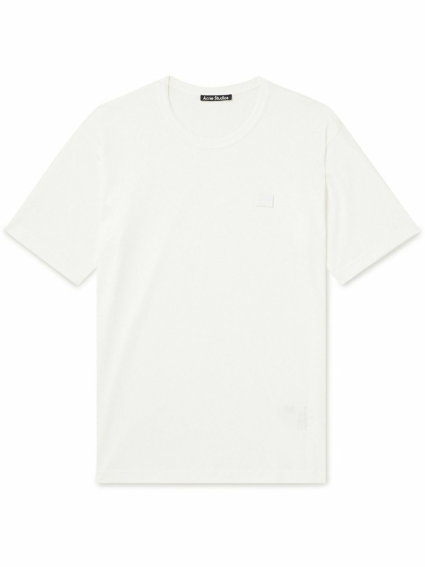 Photo: Acne Studios - Nash Logo-Appliquéd Cotton-Jersey T-Shirt - White