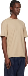 Hugo Beige Relaxed-Fit Logo-Print T-shirt