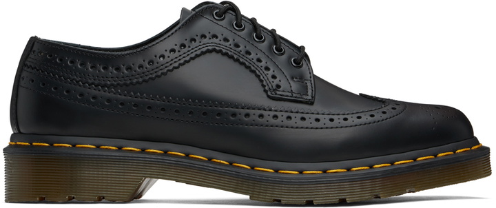 Photo: Dr. Martens Black 3989 Yellow Stitch Smooth Leather Brogues