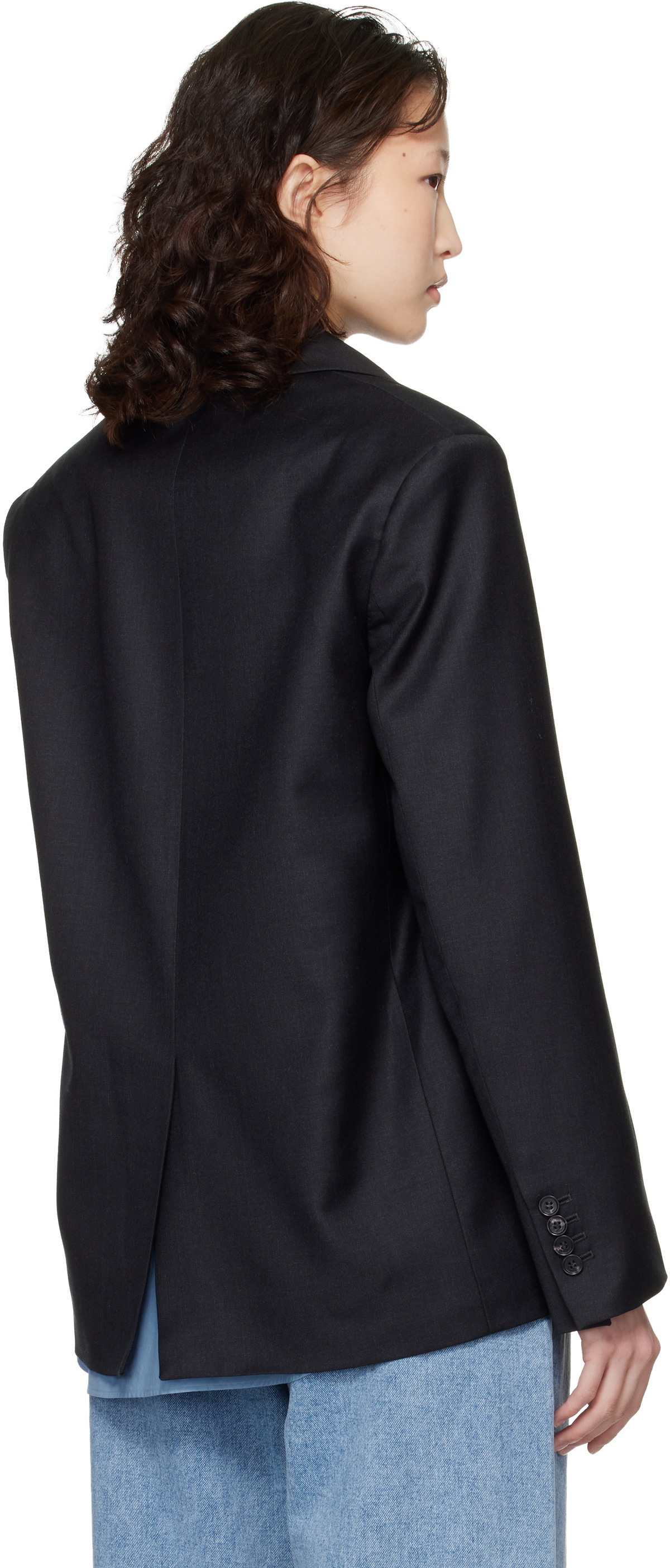 Loulou de Saison Gray Donau LDS Virgin Wool Blazer