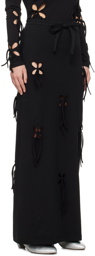 J.Kim Black Petal Maxi Skirt