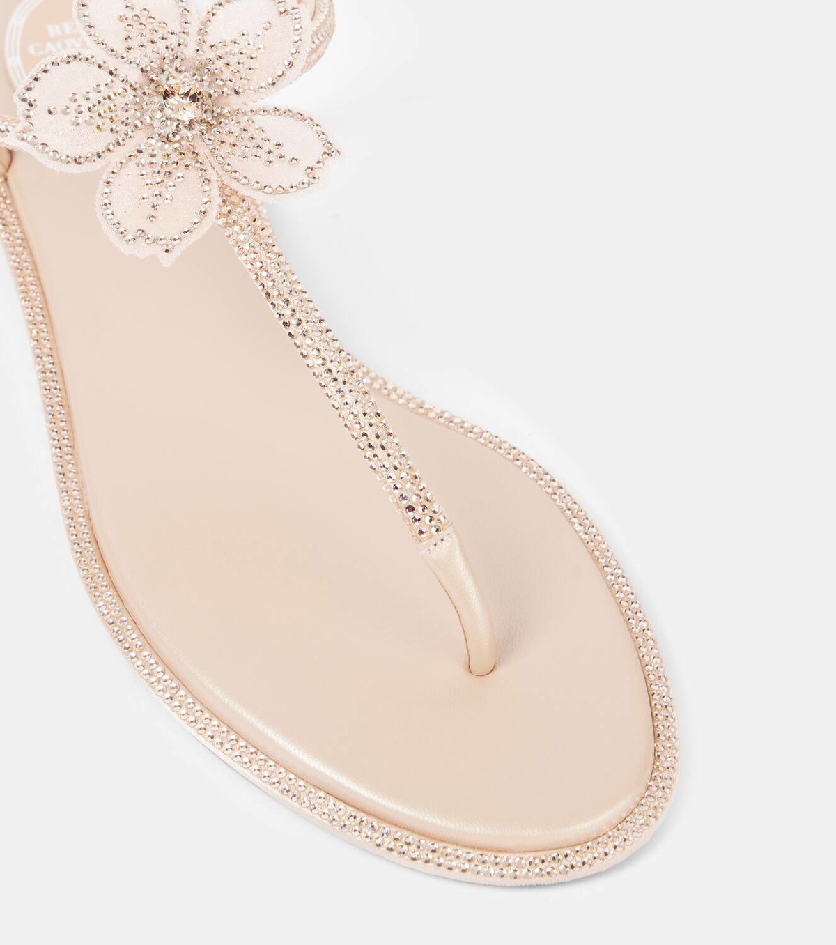 Rene Caovilla Embellished satin thong sandals