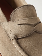 Santoni - Suede Penny Loafers - Neutrals