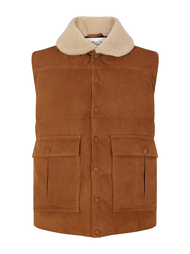 Photo: Valstar - Shearling-Trimmed Suede Down Gilet - Brown