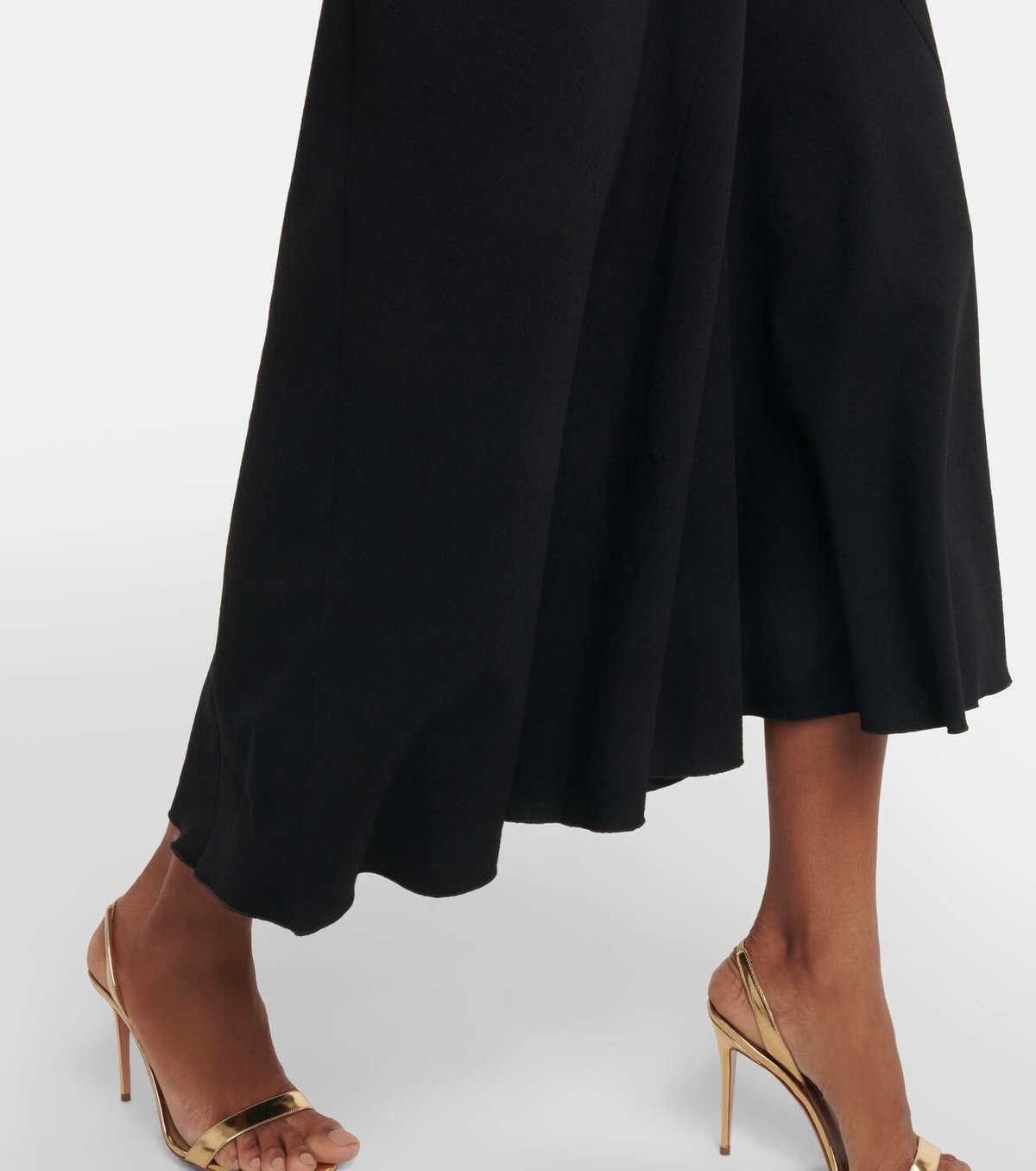 Victoria Beckham Asymmetric wool-blend crêpe maxi dress