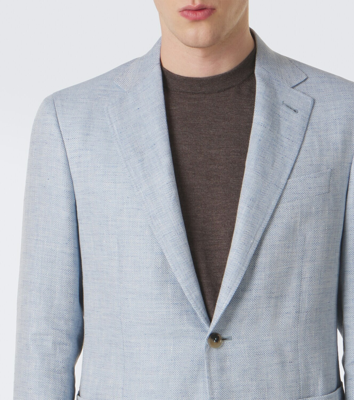 Canali Herringbone linen and wool blazer