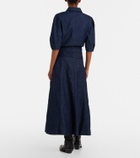 Gabriela Hearst Zivan cotton and linen denim midi skirt