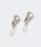 Alessandra Rich Crystal-embellished faux pearl clip-on earrings