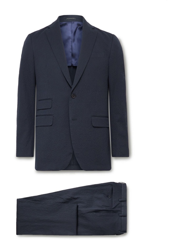 Photo: SID MASHBURN - Kincaid No. 2 Slim-Fit Cotton-Blend Seersucker Suit - Blue