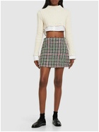 MSGM - Plaid Wool Blend Mini Skirt