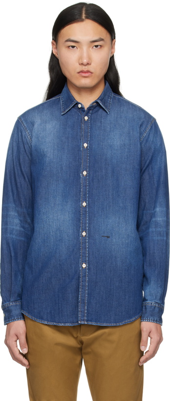 Photo: Dsquared2 Navy Relax Dan Denim Shirt