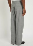 Calvin Klein Drawstring Straight-leg Wool Trousers Grey
