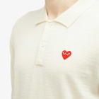 Comme des Garçons Play Men's Knit Polo Shirt in White