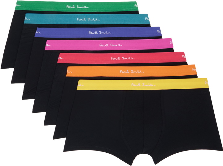 Photo: Paul Smith Seven-Pack Black Organic-Cotton Boxer Briefs