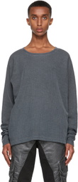 Greg Lauren SSENSE Exclusive Grey Flat Back Thermal Sweatshirt